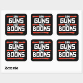 BAN PISTOLEN NIET BOEKEN VIERKANTE STICKER (Vel)