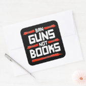 BAN PISTOLEN NIET BOEKEN VIERKANTE STICKER (Envelop)
