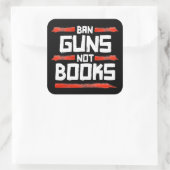 BAN PISTOLEN NIET BOEKEN VIERKANTE STICKER (Tas)