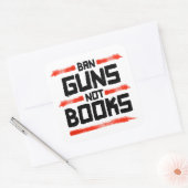 BAN PISTOLEN NIET BOEKEN VIERKANTE STICKER (Envelop)