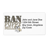 Ban Puppy Mills Etiket (Voorkant)