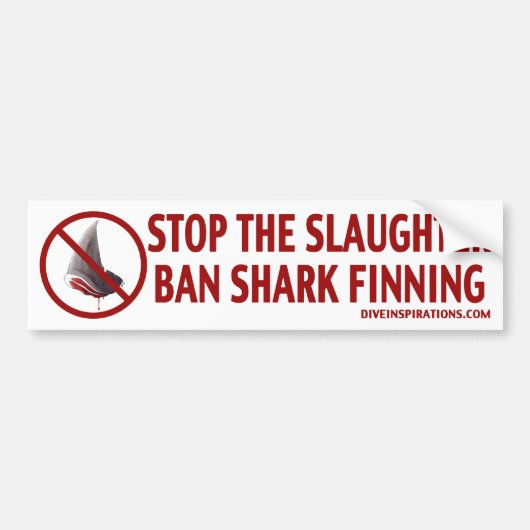 Ban Shark Finning Bumpersticker (Voorkant)