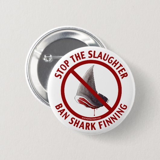 Ban Shark Finning Button (Voorkant /achterkant)