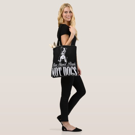 Ban Stupid People not Dogs Canvas tas (Op model)