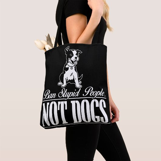 Ban Stupid People not Dogs Canvas tas
