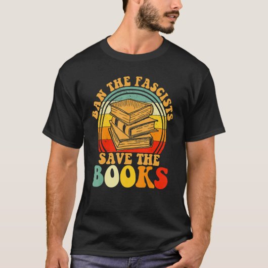Ban The Fascist Save The Books Book T-shirt (Voorkant)