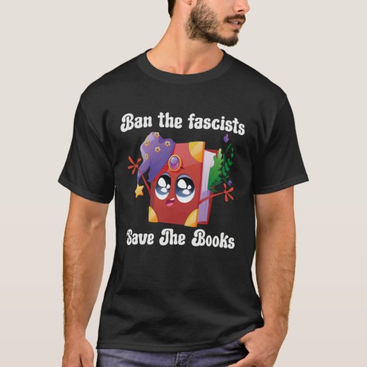 Ban The Fascists Save The Books  Book T-shirt (Voorkant)