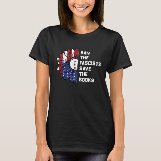 Ban the fascists save the books t-shirt (Voorkant)