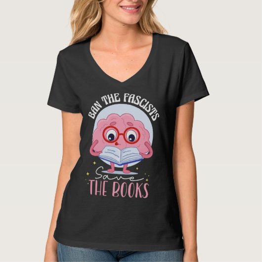 Ban The Fascists Save The Books T-shirt (Voorkant)