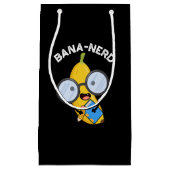 Bana-nerd Funny Fruit Nerd Pun Dark BG Klein Cadeauzakje (Voorkant)