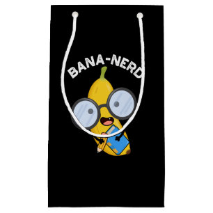 Bana-nerd Funny Fruit Nerd Pun Dark BG Klein Cadeauzakje
