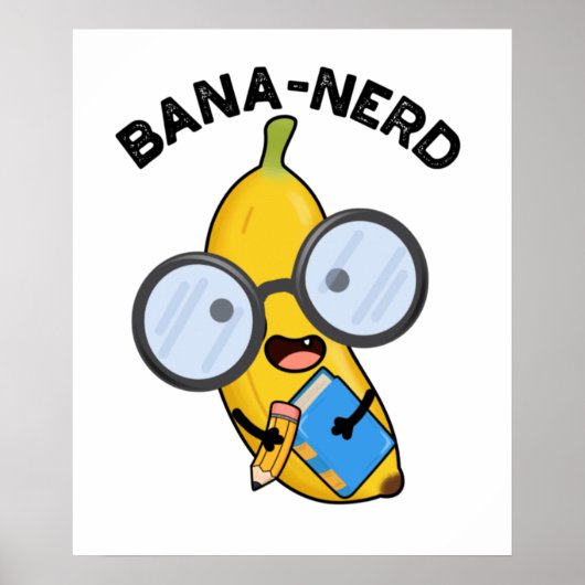 Bana-nerd Funny Fruit Nerd Pun Poster (Voorkant)