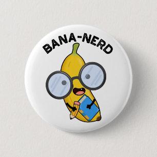 Bana-nerd Funny Fruit Nerd Pun Ronde Button 5,7 Cm