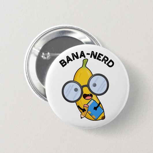 Bana-nerd Funny Fruit Nerd Pun Ronde Button 5,7 Cm (Voorkant /achterkant)