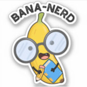 Bana-nerd Funny Fruit Nerd Pun Sticker (Voorkant)