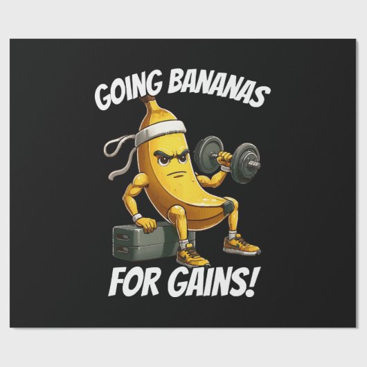 banaan aan het sporten cadeaupapier (Vlak)