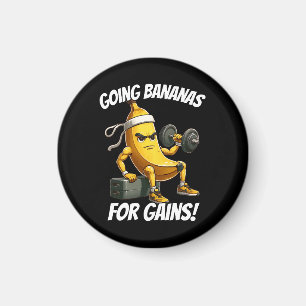 banaan aan het sporten magneet