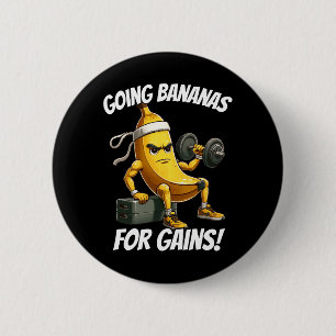 banaan aan het sporten ronde button 5,7 cm
