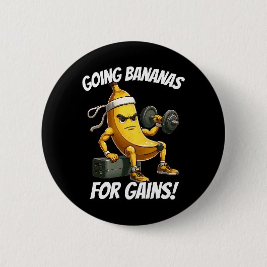 banaan aan het sporten ronde button 5,7 cm (Voorkant)