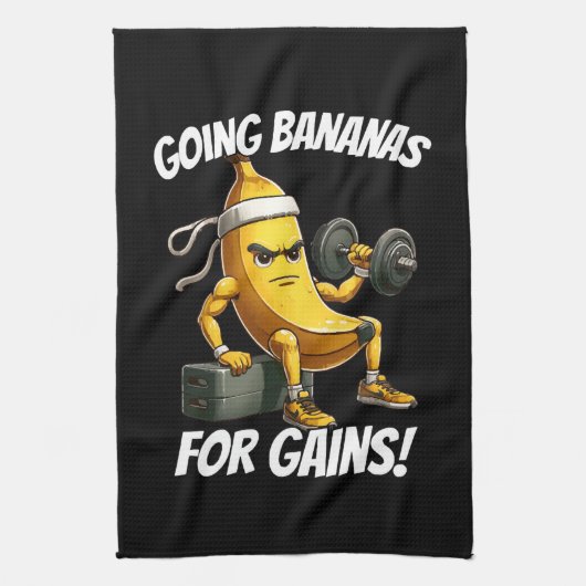 banaan aan het sporten theedoek (Verticaal)