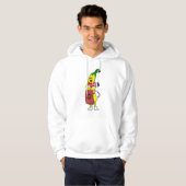 Banaan als hairdresser met luchtdroger hoodie (Voorkant volledig)