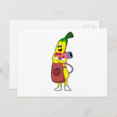 Banaan als kapper met föhn briefkaart (Voorkant / Achterkant)