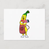 Banaan als kapper met föhn briefkaart (Voorkant)