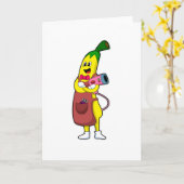Banaan als kapper met föhn kaart (Gele Bloem)
