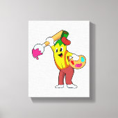 Banaan als schilder met penseel canvas afdruk (Voorkant)