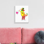 Banaan als schilder met penseel canvas afdruk (Insitu (Woonkamer))