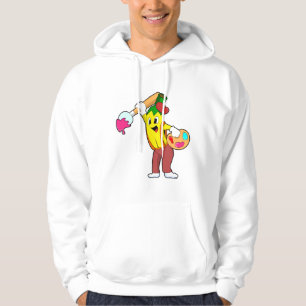 Banaan als schilder met penseel hoodie