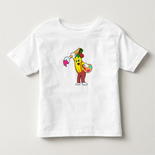 Banaan als schilder met penseel kinder shirts (Voorkant)