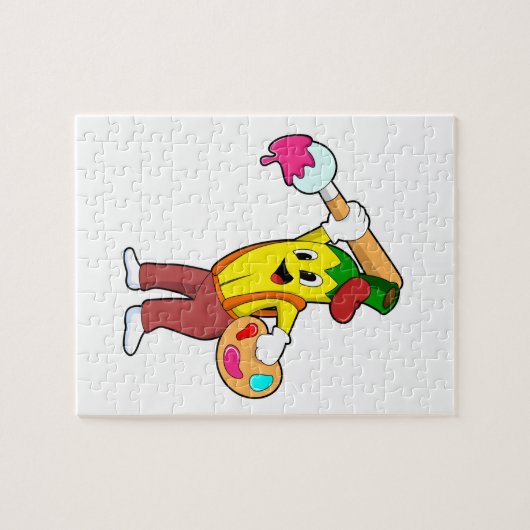 Banaan als schilder met penseel legpuzzel (Horizontaal)