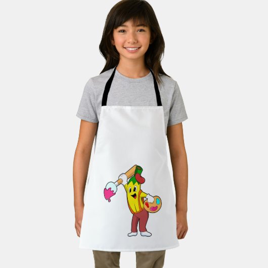 Banaan als schilder met penseel schort (Insitu)