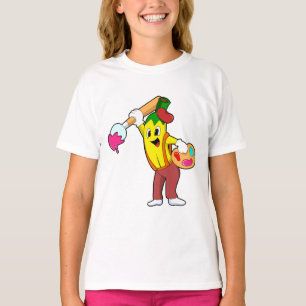 Banaan als schilder met penseel t-shirt