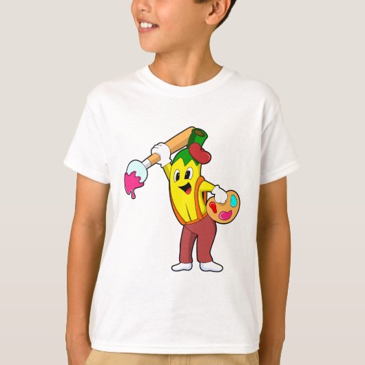 Banaan als schilder met penseel t-shirt (Voorkant)
