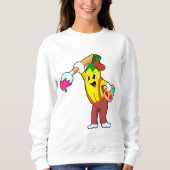 Banaan als schilder met penseel trui (Voorkant)