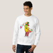 Banaan als schilder met penseel trui (Voorkant volledig)