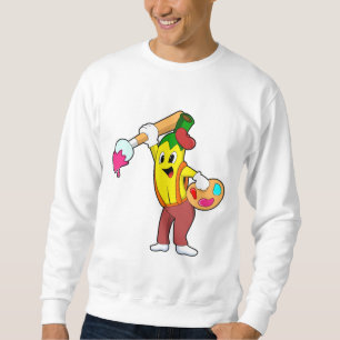 Banaan als schilder met penseel trui