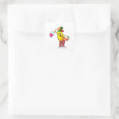 Banaan als schilder met penseel vierkante sticker (Tas)