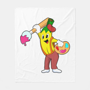 Banaan als Schilder met Schilderkwast Fleece Deken