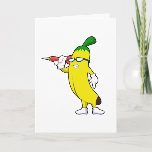 Banaan bij Darts met Pijltje Kaart (Voorkant)
