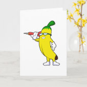 Banaan bij Darts met Pijltje Kaart (Gele Bloem)