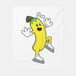 Banaan bij ijsschaatsen met ijs-schaatsen.PNG Fleece Deken