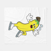 Banaan bij ijsschaatsen met ijs-schaatsen.PNG Fleece Deken (Voorkant (Horizontaal))
