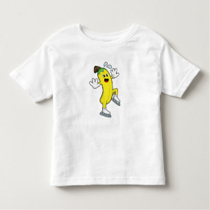 Banaan bij ijsschaatsen met ijs-schaatsen.PNG Kinder Shirts