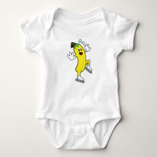 Banaan bij ijsschaatsen met ijs-schaatsen.PNG Romper (Voorkant)
