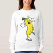 Banaan bij ijsschaatsen met ijs-schaatsen.PNG Trui (Voorkant)