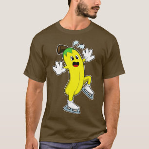 Banaan bij ijsschaatsen met ijs-Schaatsen T-shirt