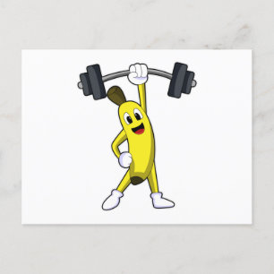 Banaan bij krachttraining met halter briefkaart